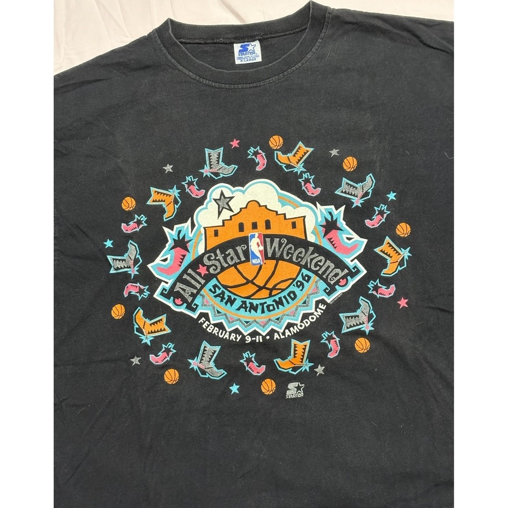 San Antonio Spurs 1996 All-Star Game Blk Starter Vintage T-Shirt NBA Basketball